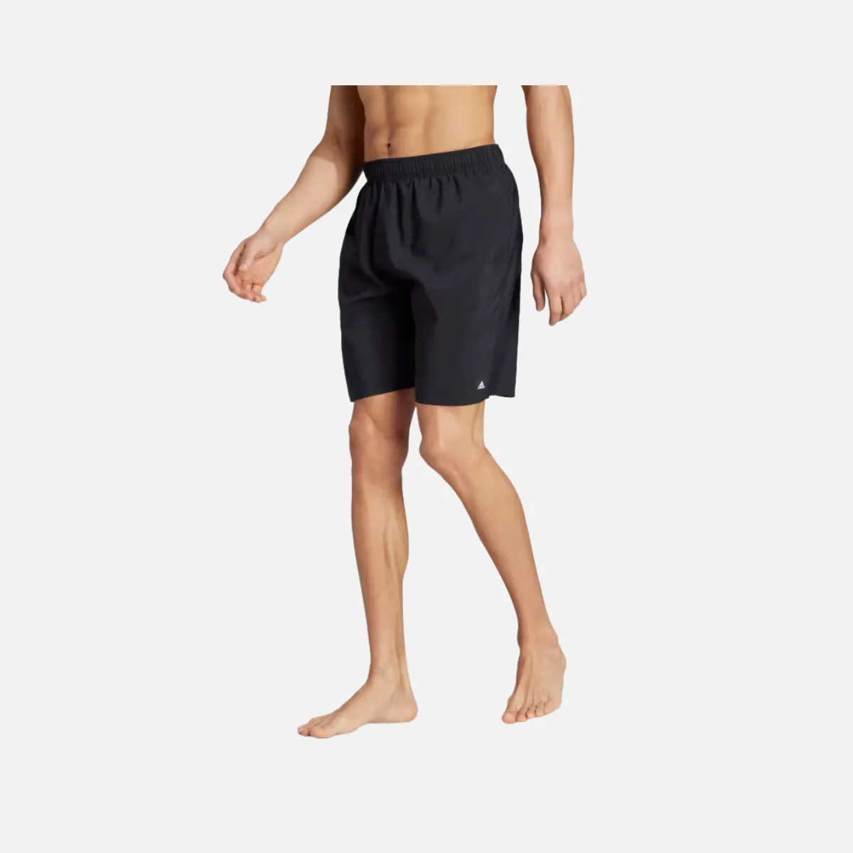 Adidas Solid CLX Classic Length Men's Swim Short -Black/Lucid Lemon