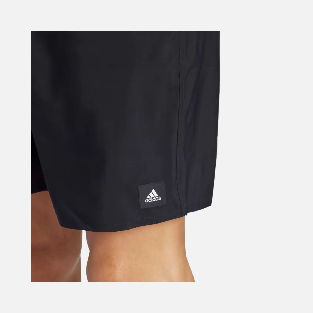 Adidas Solid CLX Classic Length Men's Swim Short -Black/Lucid Lemon