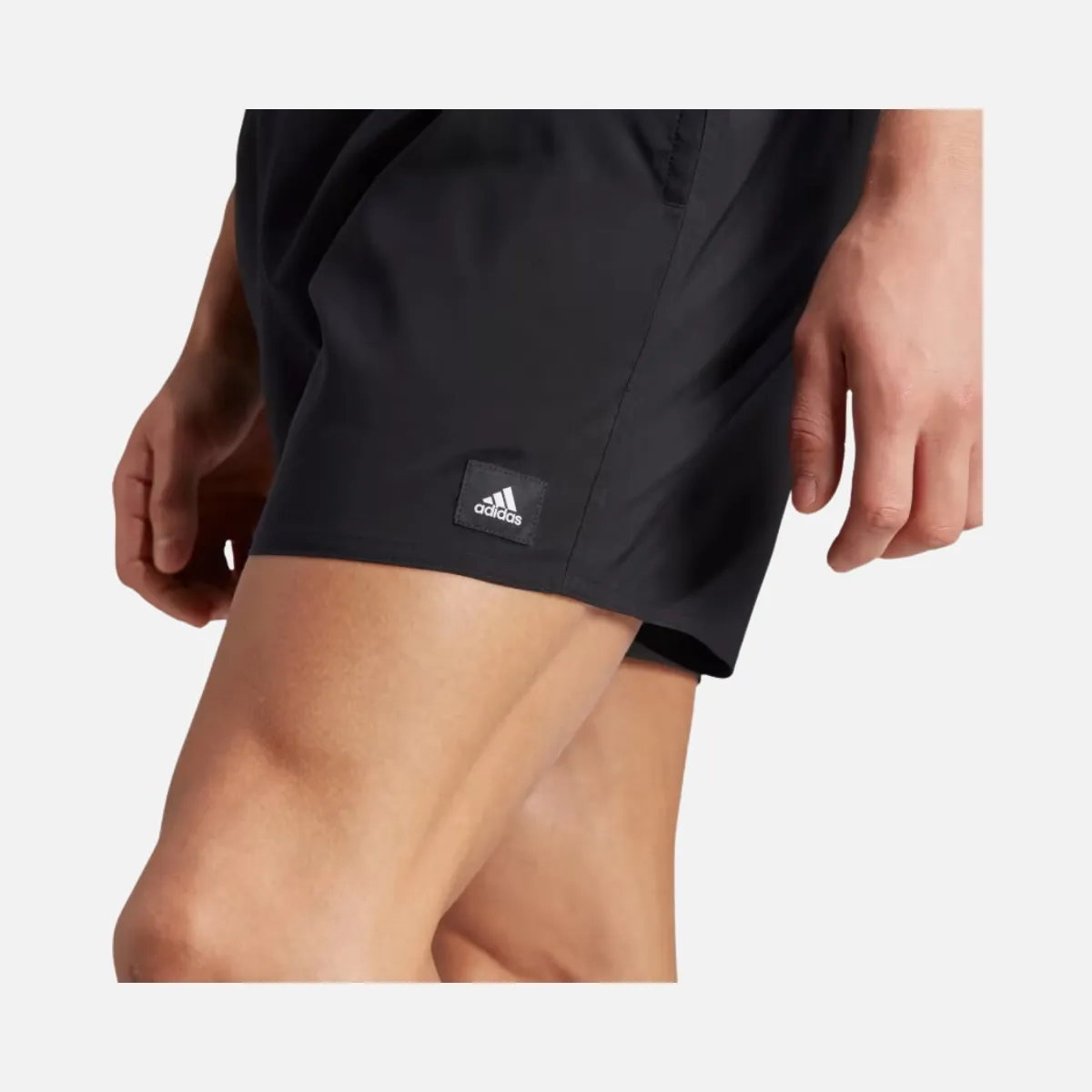 Adidas Solid CLX Short Length Men's Swim Shorts -Black/Lucid Lemon