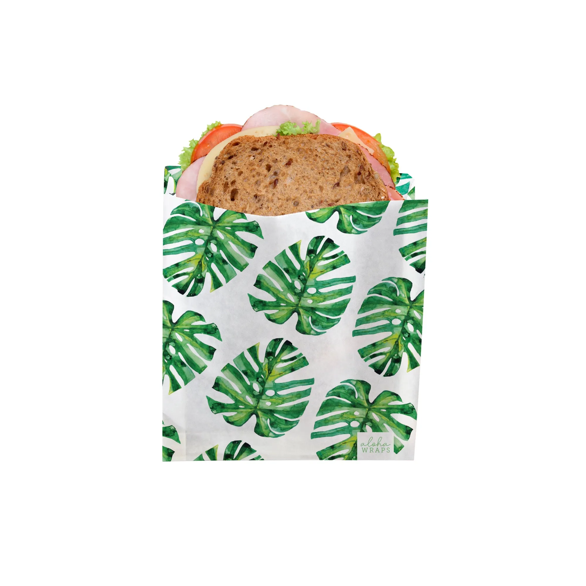 Aloha Wraps Monstera Sandwich Bags