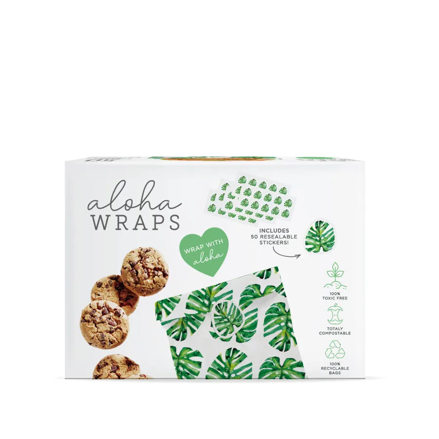 Aloha Wraps Monstera Sandwich Bags