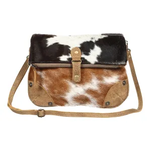 Black & White Flap Hairon Crossbody Bag