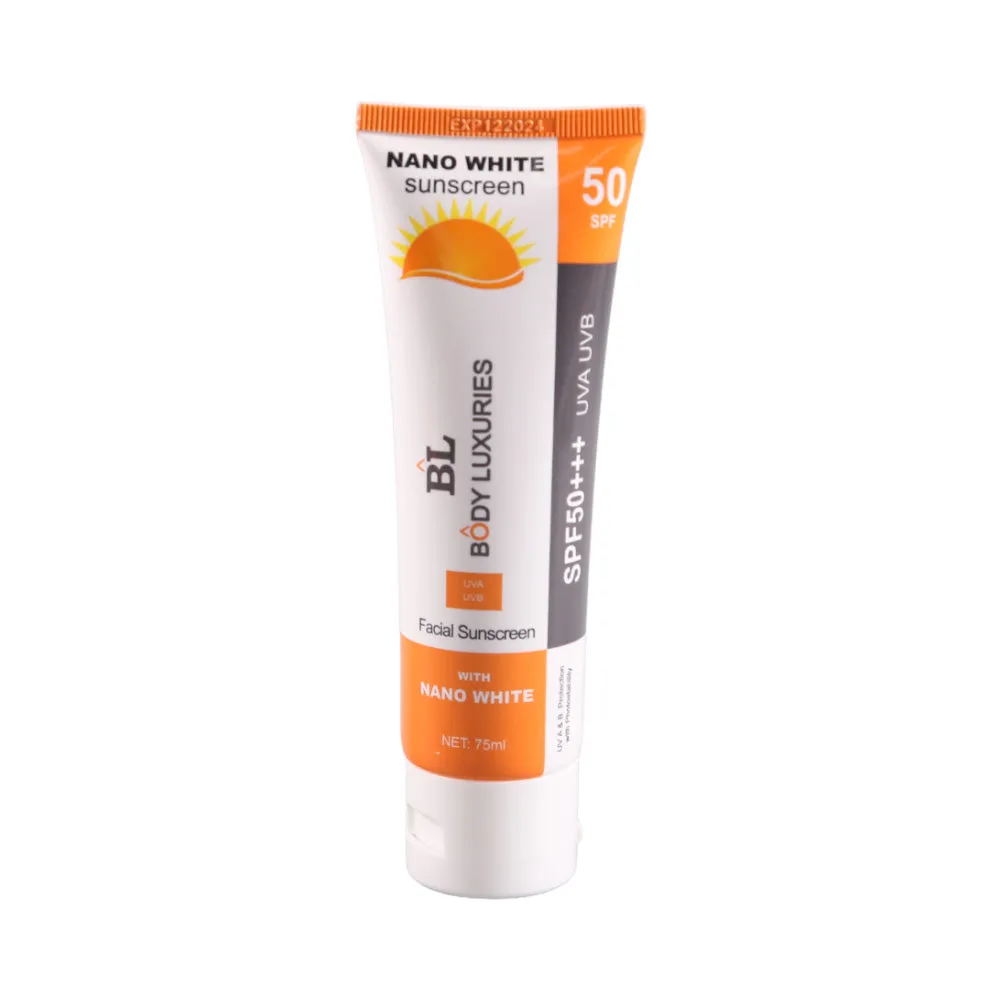 BODY LUXURIES NANO WHITE SUNBLOCK SPF 50 75ML