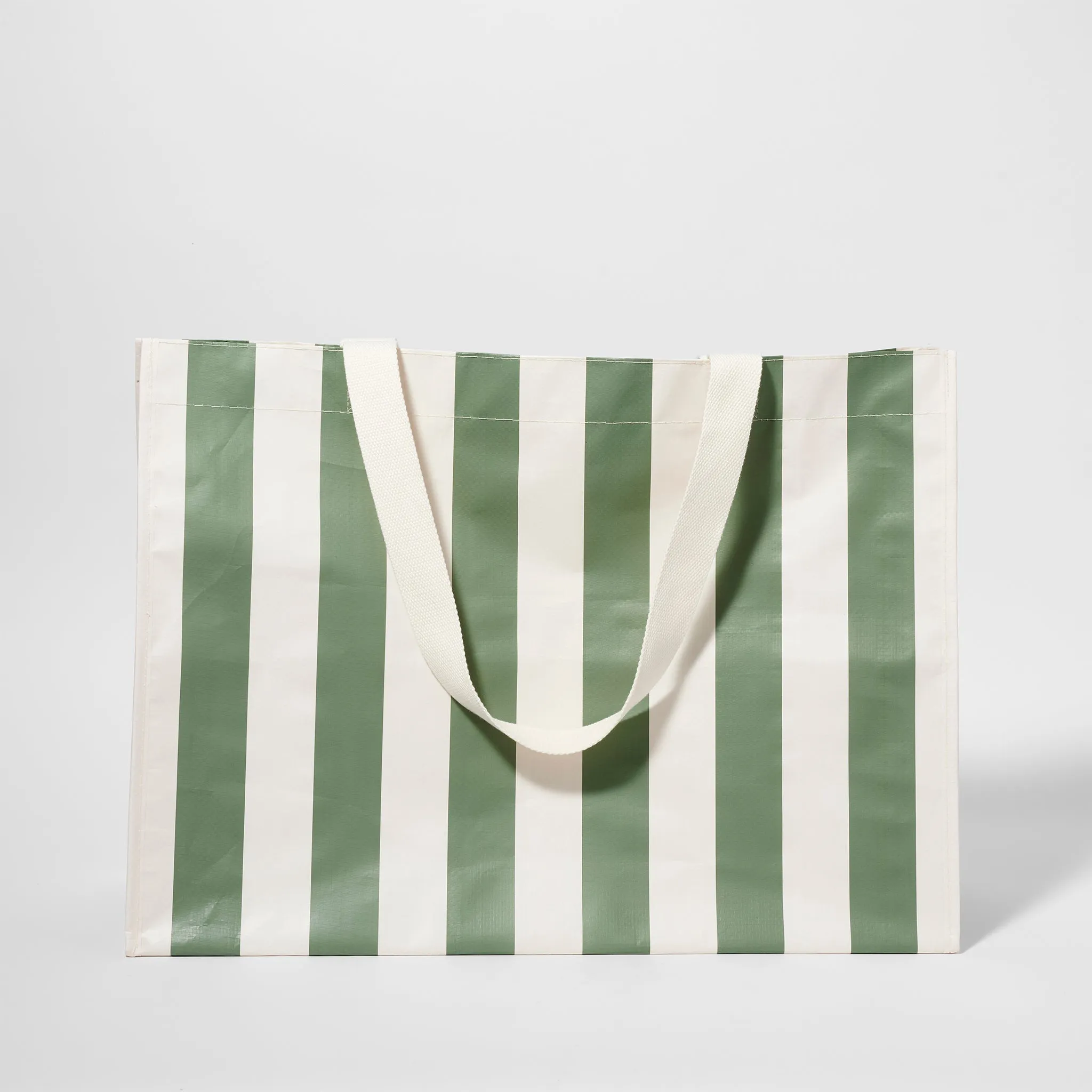 Carryall Beach Bag | The Vacay Olive Stripe