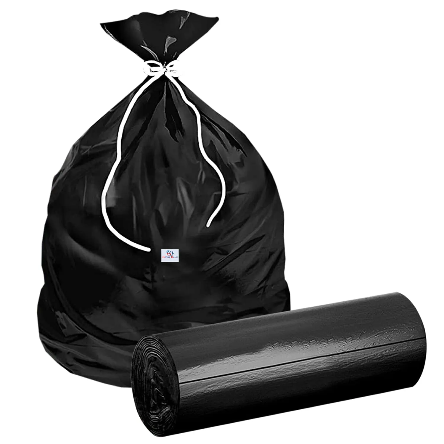 Heart Home Small 240 Garbage Bags/Dustbin Bags, 17x19 Inches (Black)-HS41HEARTHH24015