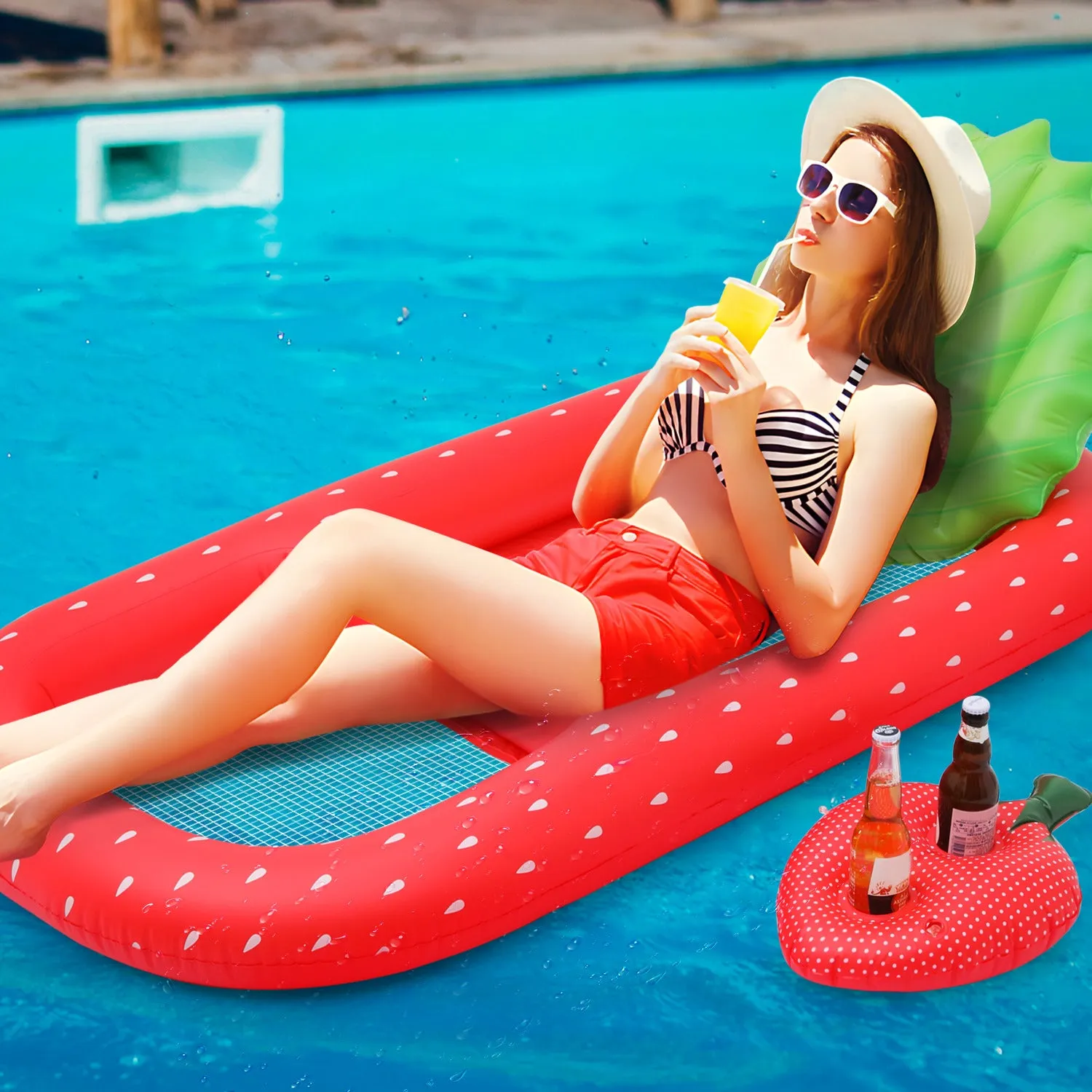 inflatable product-reclining chair-strawberry