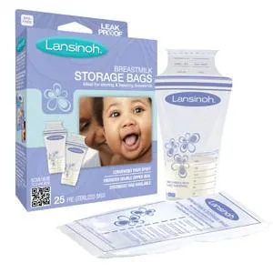 Lansinoh Breastmilk Storage Bags 4 Packs of 25 (100 Total)