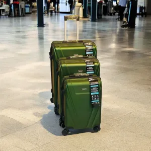 Luggage With 4 Spinner Wheels (4pcs) GREEN