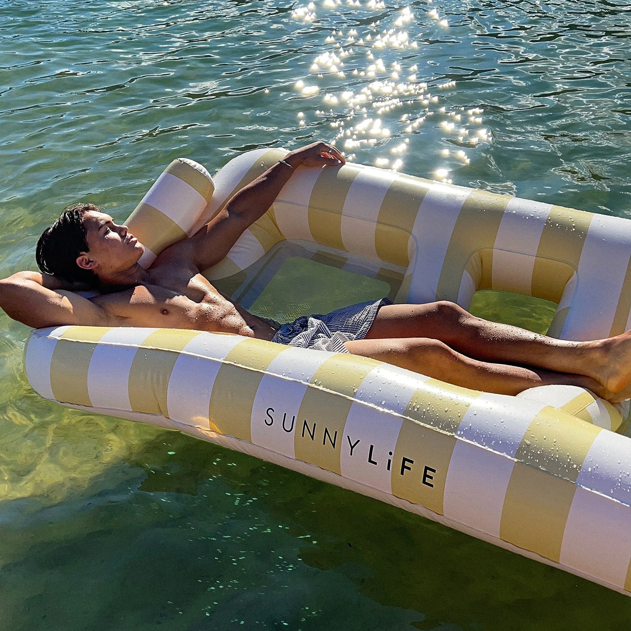 Luxe Twin Hammock Float | Mango Bay Soft Mustard