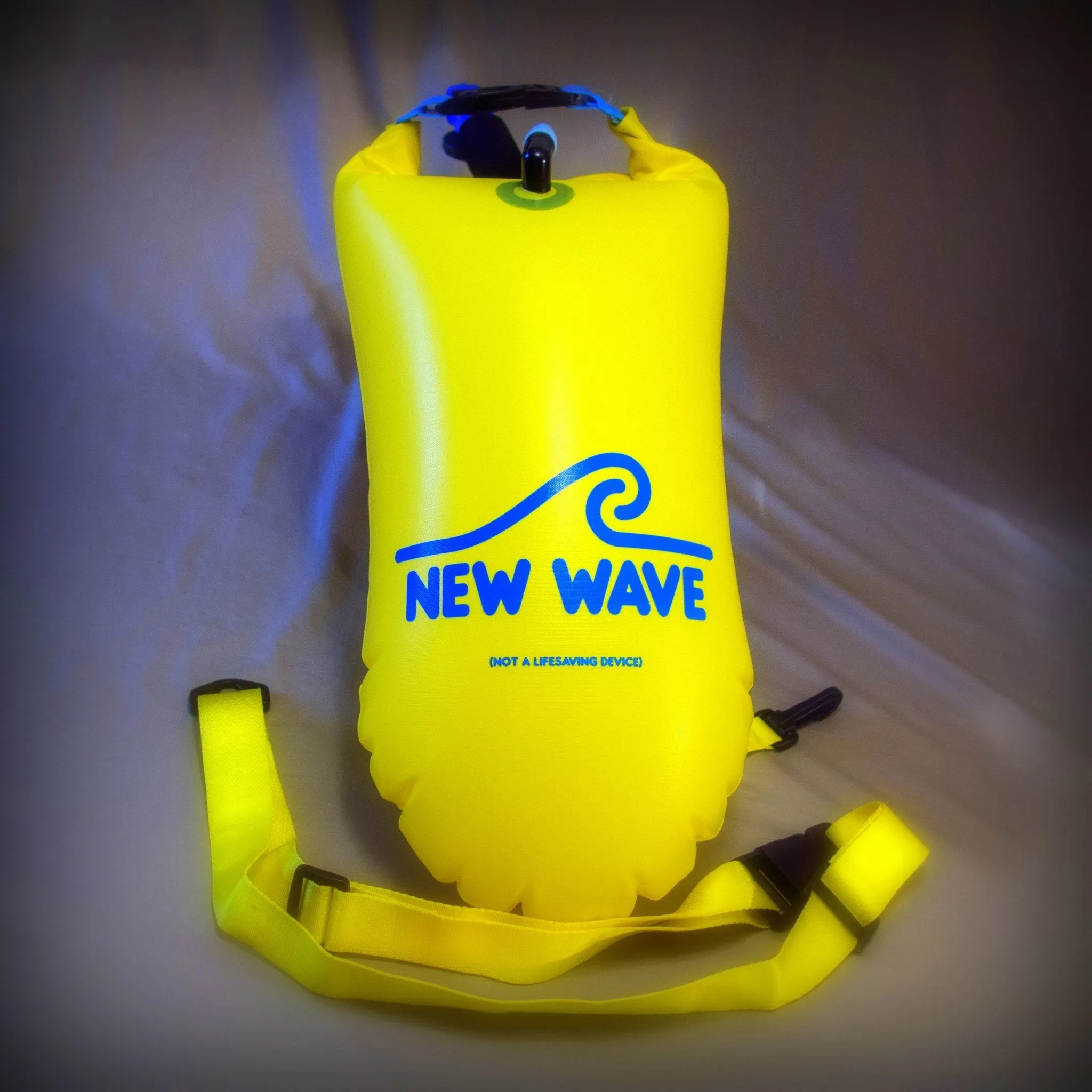 New Wave Open Water Swim Buoy - Medium (15 Liter) w/ Drybag - PVC Yellow