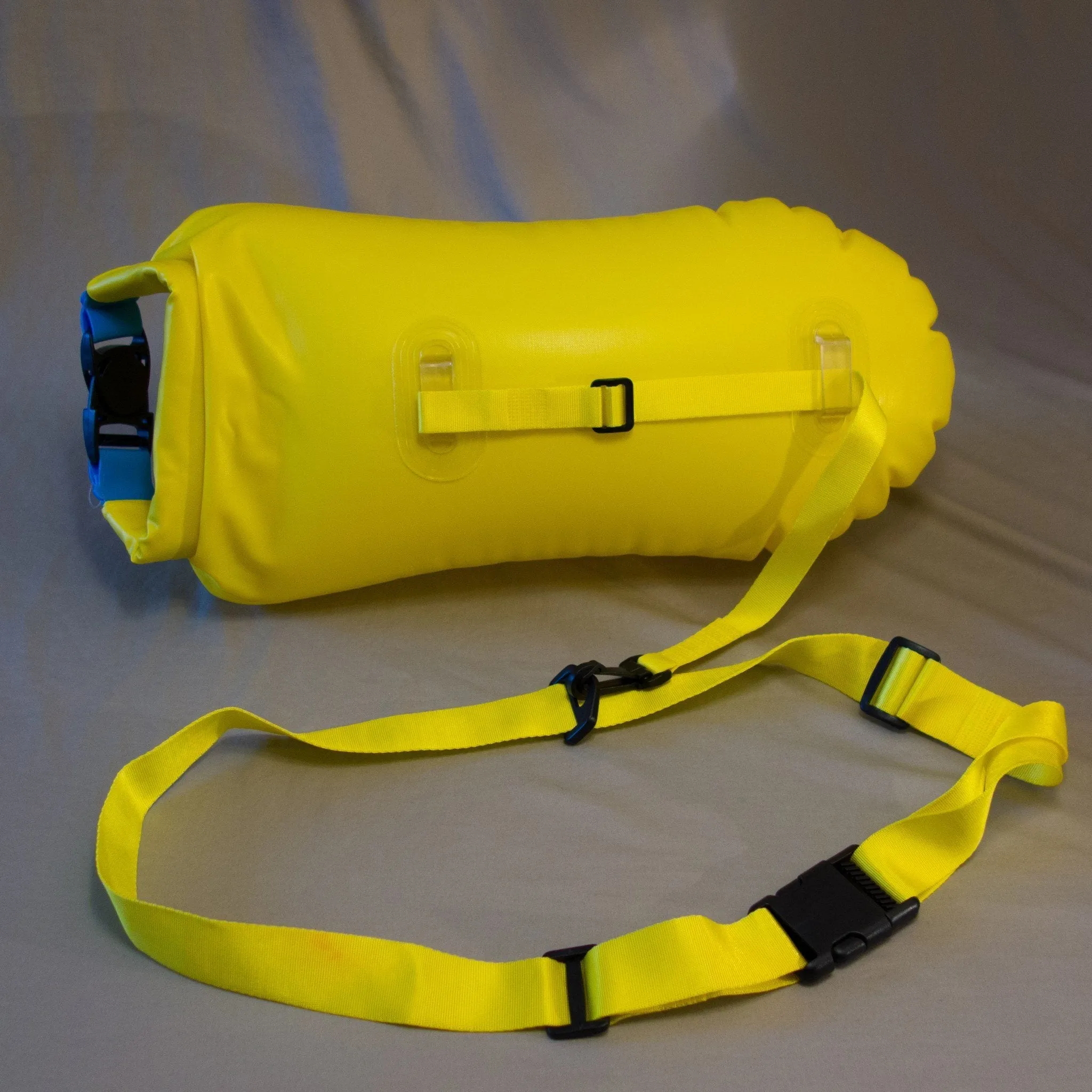 New Wave Open Water Swim Buoy - Medium (15 Liter) w/ Drybag - PVC Yellow