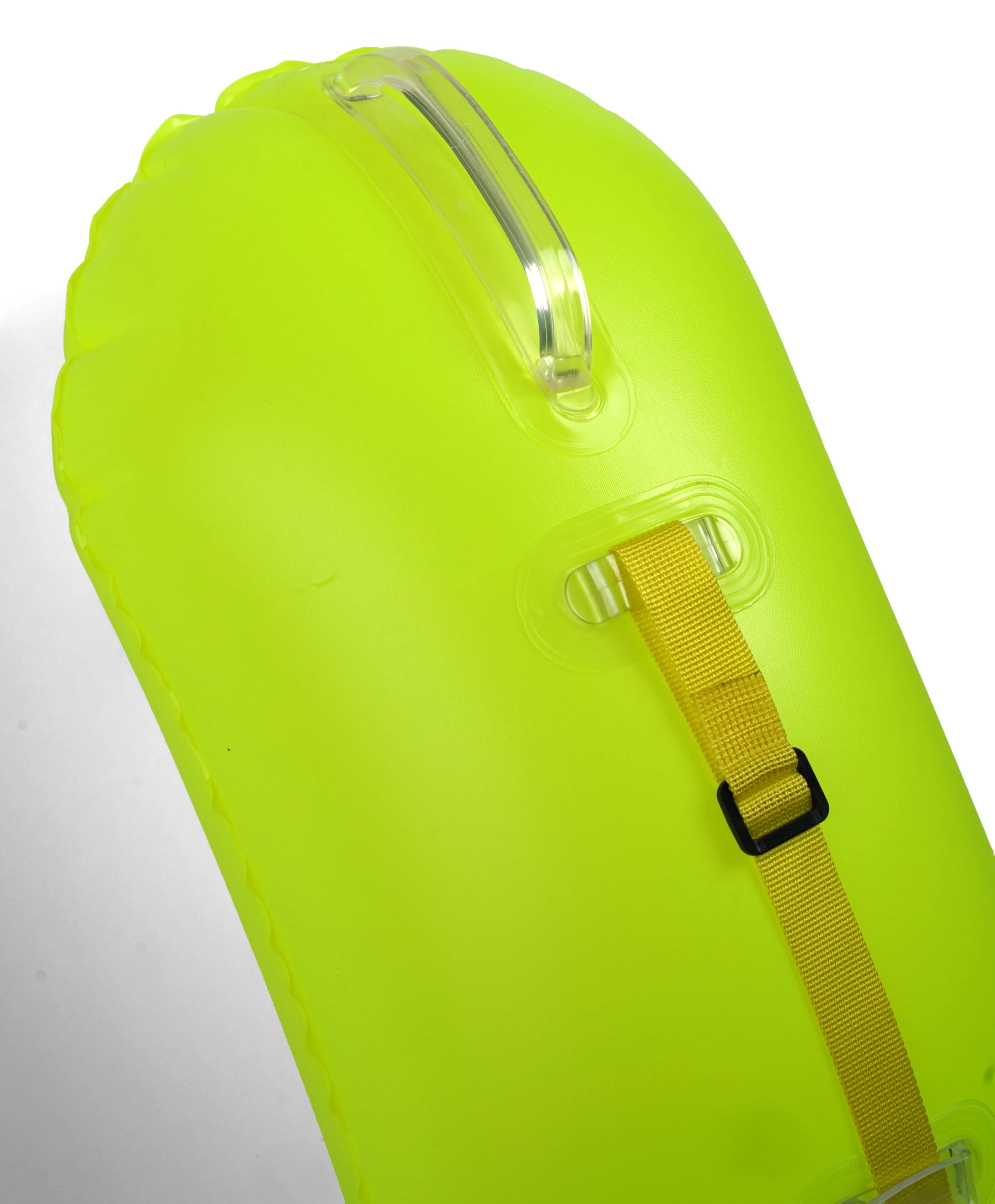 New Wave Swim Bubble for Open Water Swimmers and Triathletes - Fluo Green Triathlon Swim Buoy (No Drybag)