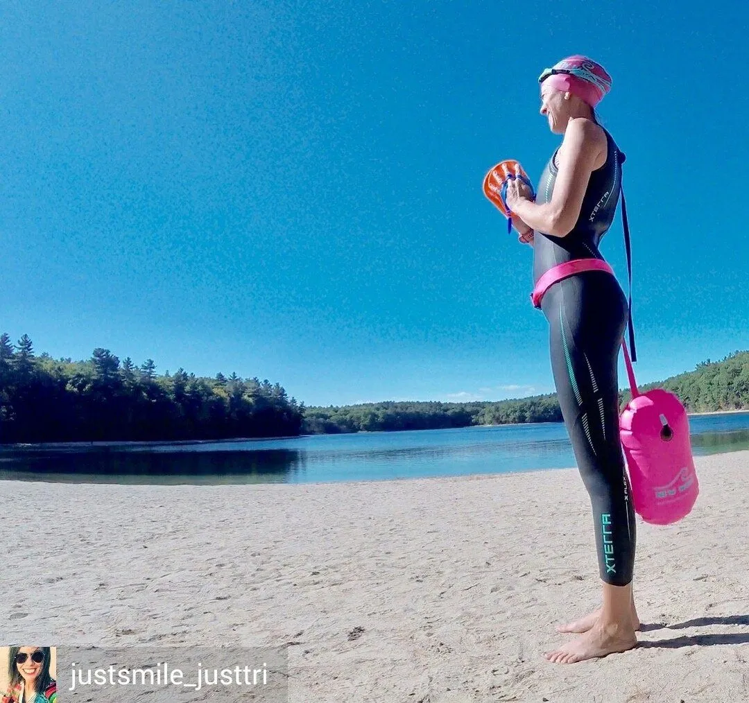 New Wave Swim Bubble for Open Water Swimmers and Triathletes - Pink Triathlon Swim Buoy (No Drybag)