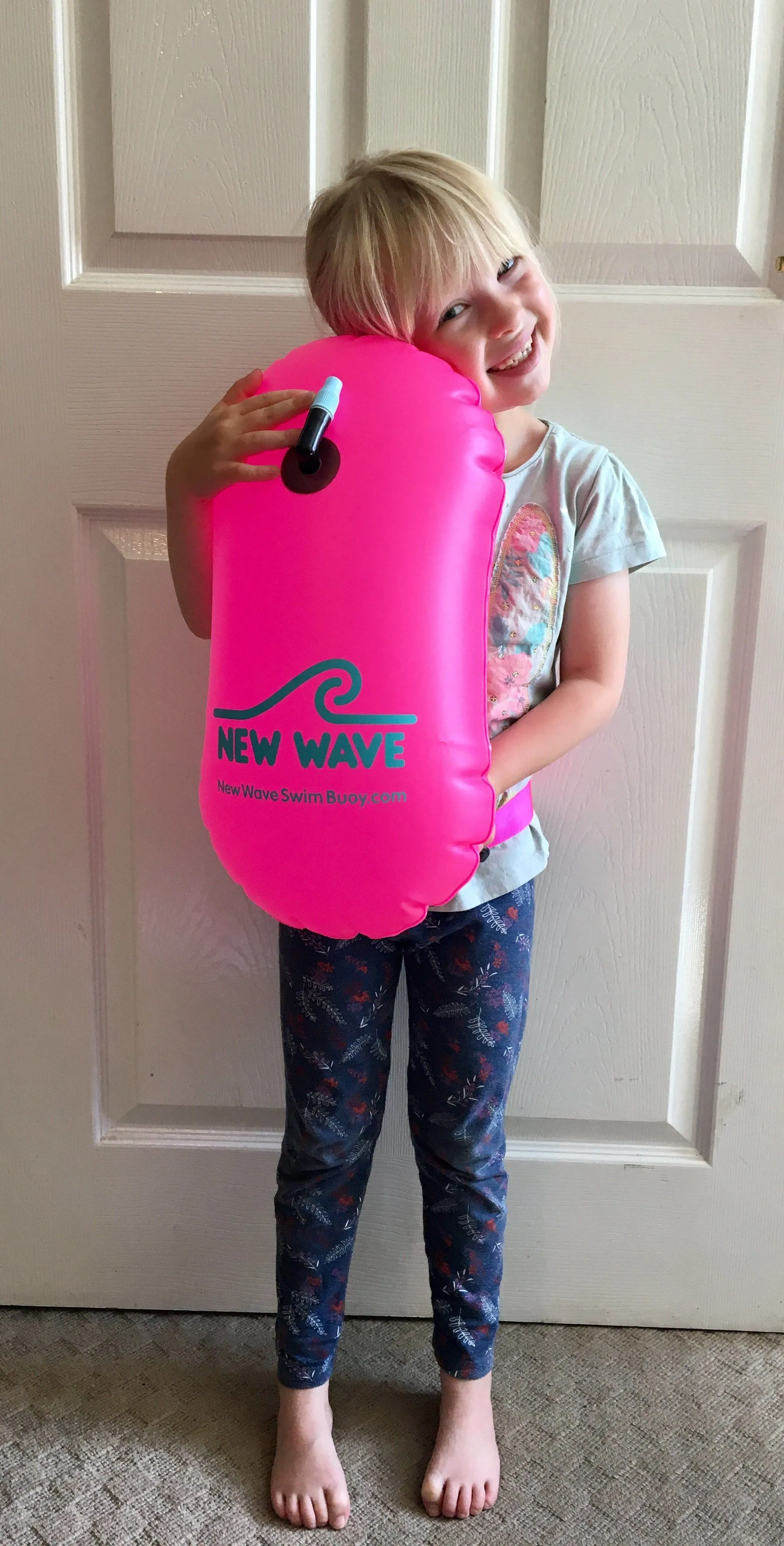 New Wave Swim Bubble for Open Water Swimmers and Triathletes - Pink Triathlon Swim Buoy (No Drybag)