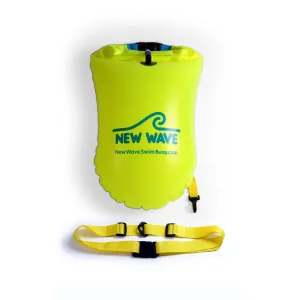 New Wave Swim Buoy - Large (20 Liter) w/ Drybag - PVC Fluo Green (Fluorescent Green)