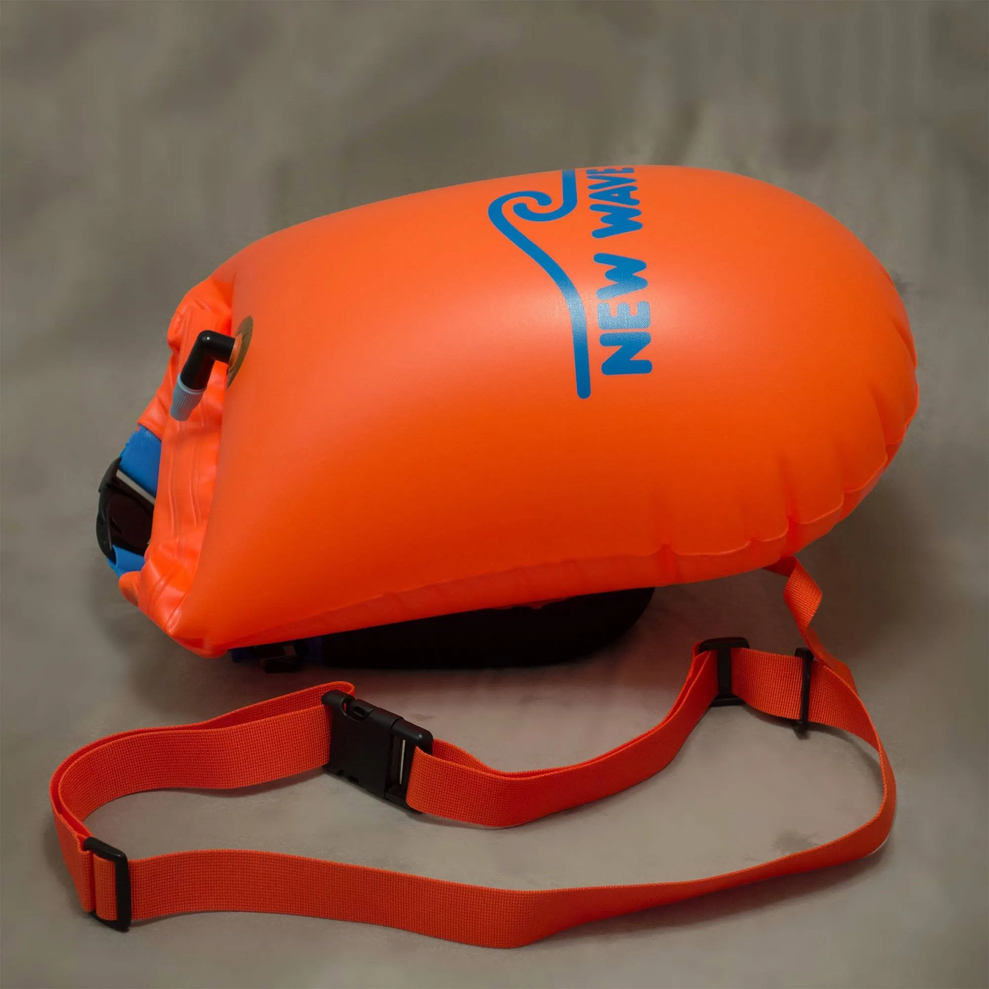 New Wave Swim Buoy - Large (20 Liter) w/ Drybag -  PVC Orange