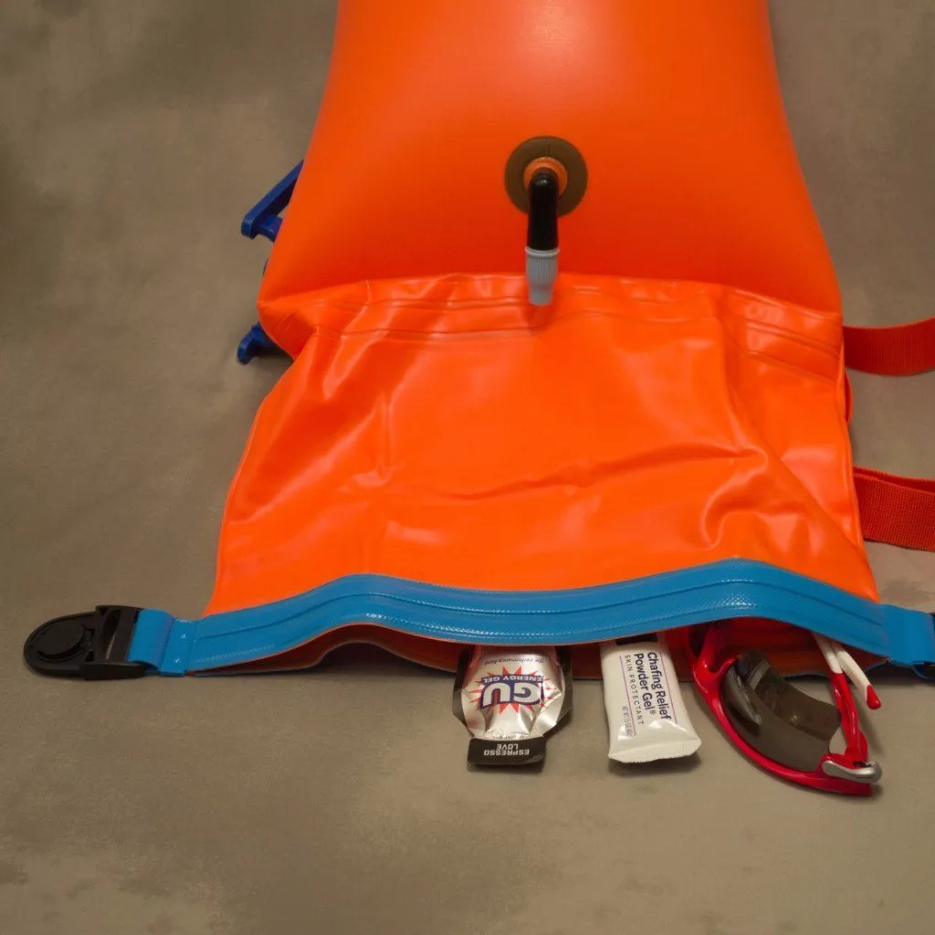 New Wave Swim Buoy - Large (20 Liter) w/ Drybag -  PVC Orange