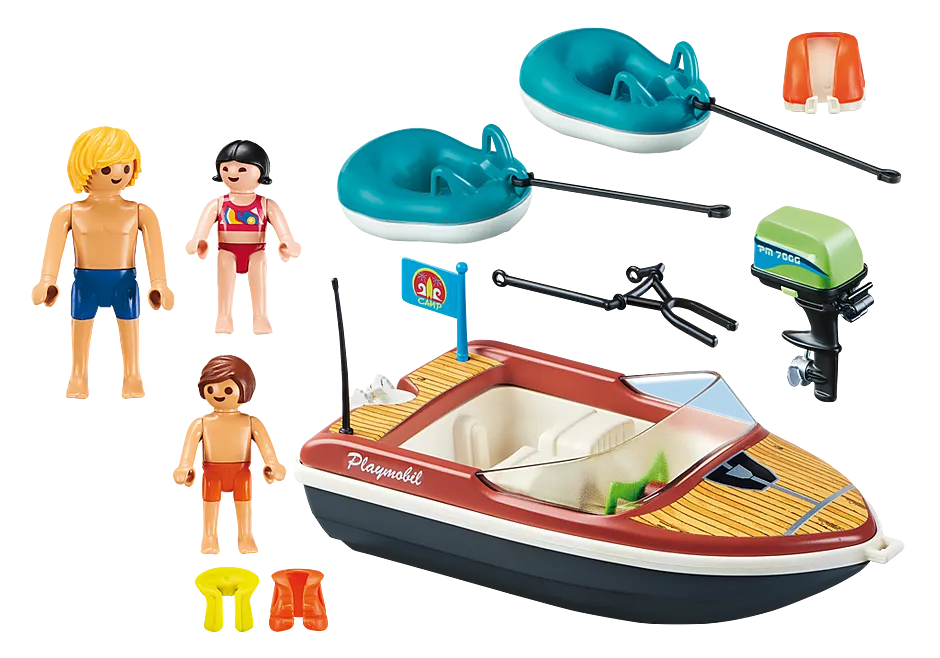 Playmobil Family Fun Speedboat with Tube Riders