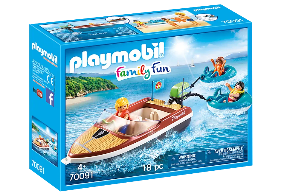 Playmobil Family Fun Speedboat with Tube Riders