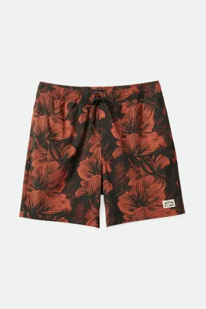 Voyage Hybrid Short 7" - Washed Black/Terracotta Floral