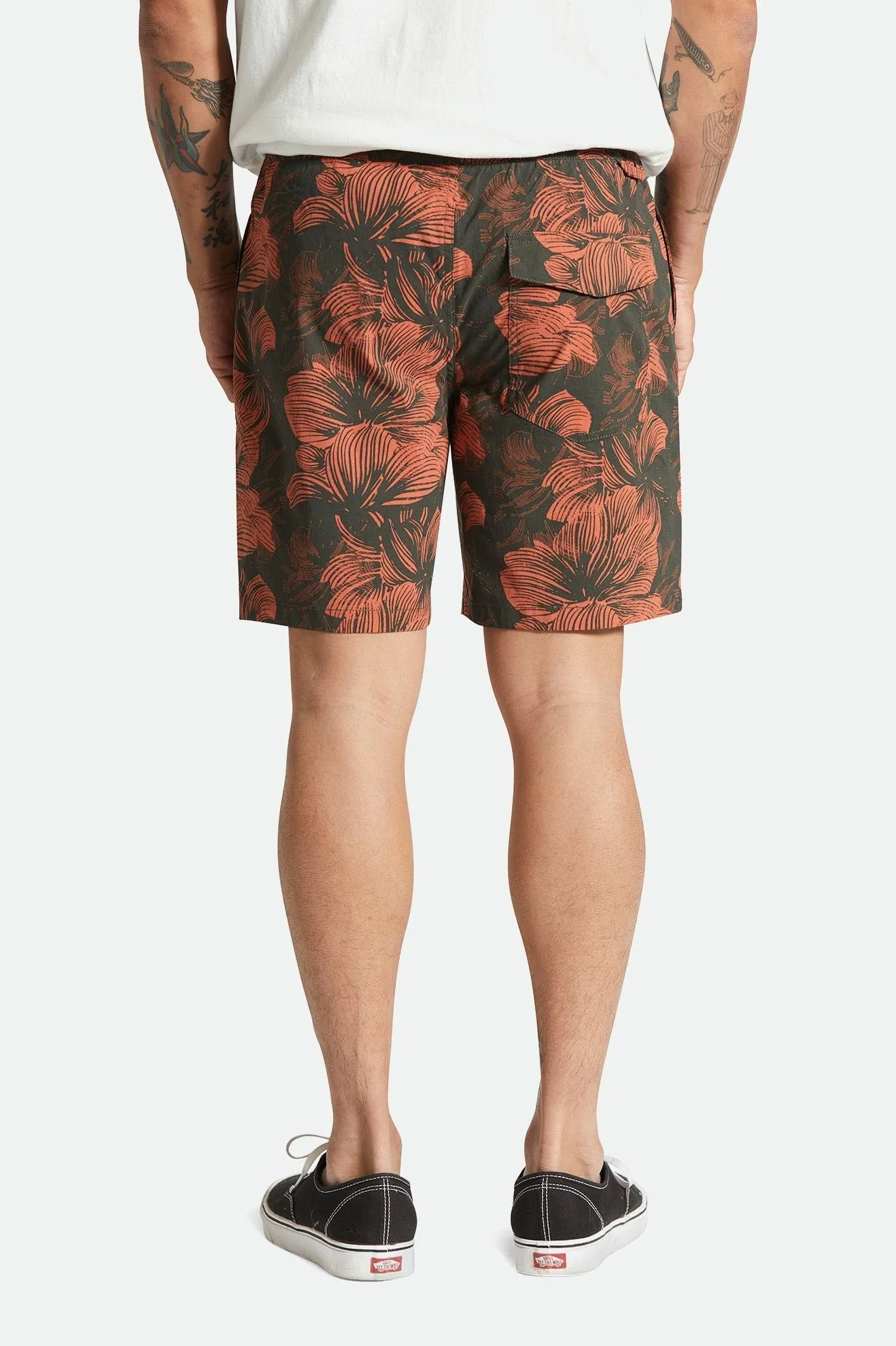 Voyage Hybrid Short 7" - Washed Black/Terracotta Floral